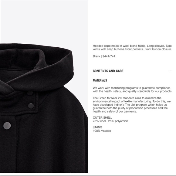 Zara limited edition wool blend cape - Picture 7 of 7